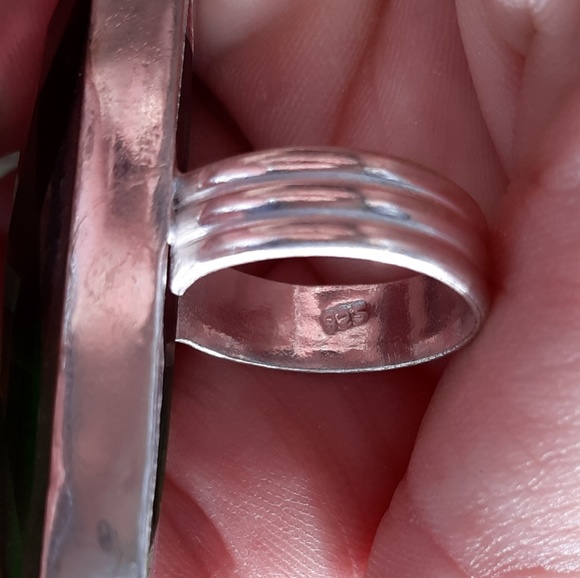 New Oversized Bi-Color Tourmaline 925 Silver Statement Ring. - Picture 8 of 8